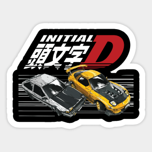 Initial D AE86 Corolla Takumi vs Keisuke Takahashi FD RX-7 Tandem Drifting Racing Sticker